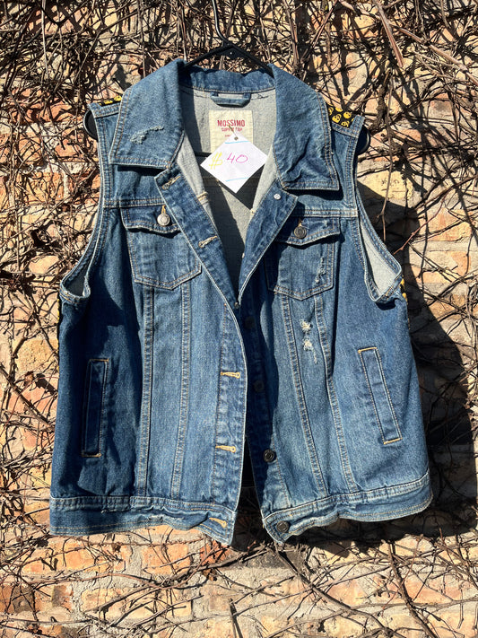 SKULLS SKULLS SKULLS DENIM VEST