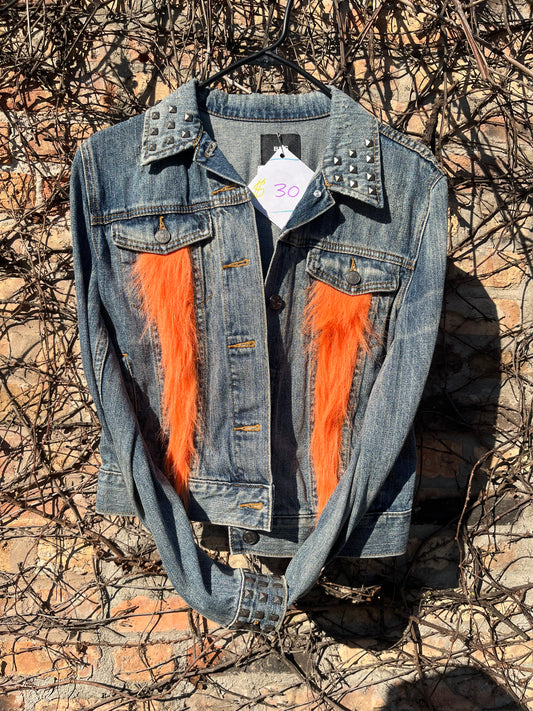 FUR IN THE FRONT, FLASH IN THE BACK DENIM JACKET